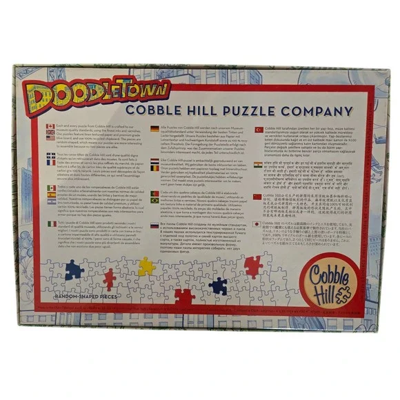 COBBLE HILL Doodletown 1000 Piece Christmas 12 Days of Christmas Jigsaw Puzzle - Picture 4 of 7